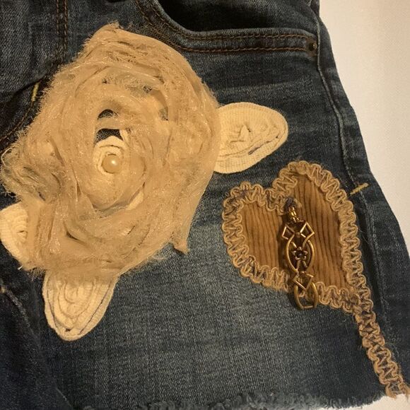 Vintage Patchwork Jean Cut Off Shorts - Picture 2 of 15